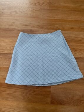 Princess Polly Light Blue Plaid Mini Skirt